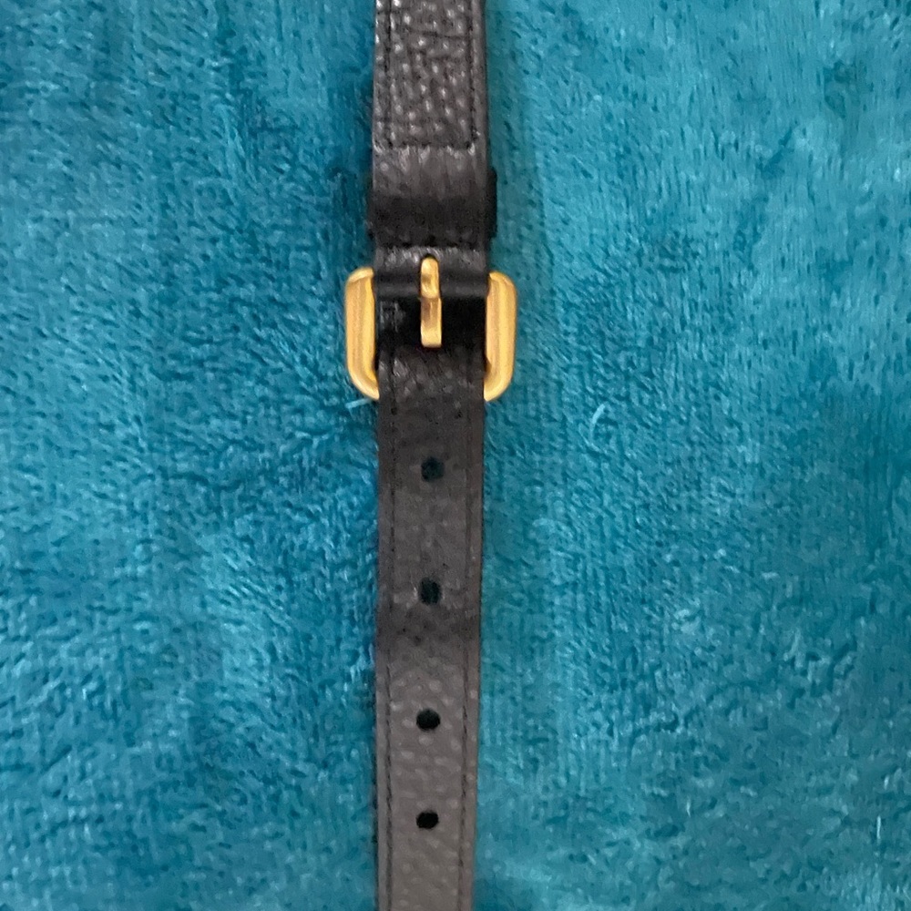 Authentic Prada Black Leather Bag Strap with Gold Tone Hardware - Picture 4 of 9